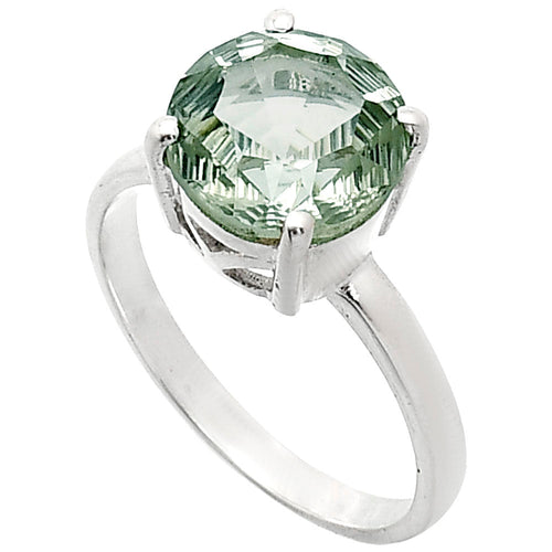 Fancy Cut Premium Prasiolite (Green Amethyst) Ring size-7.5 R-1019 16-ER10172
